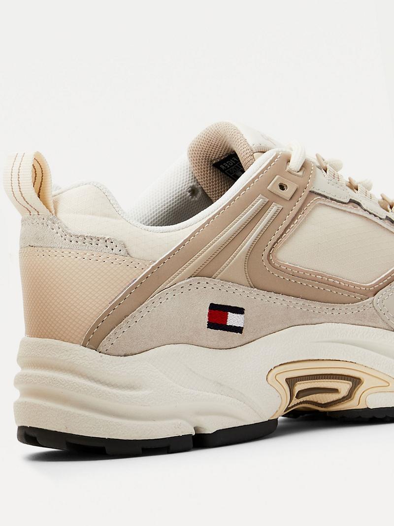 Női Tommy Hilfiger Archive Varsity Sneaker Bézs | HU 626AHK